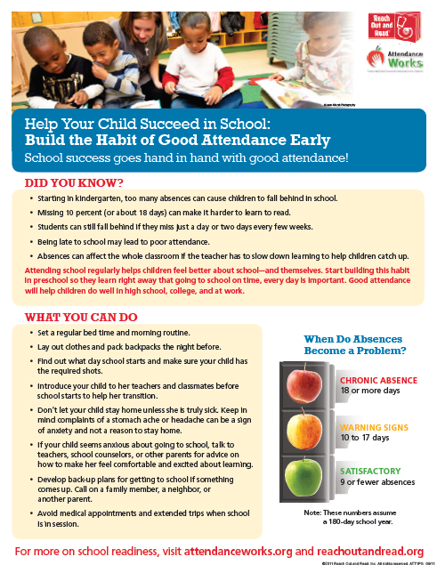 Parent Handouts - Attendance Awareness Month 2018